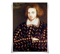 Lrajan&Daucus Top 100 Literary Figures Portrait Poster - Globally Famous Writer A3 Fabric Prints Wall Art Decor (#75 Christopher-Marlowe)