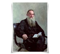 Lrajan&Daucus Top 100 Literary Figures Portrait Poster - Globally Famous Writer A3 Fabric Prints Wall Art Decor (#04 Leo Tolstoy)