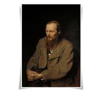 Lrajan&Daucus Top 100 Literary Figures Portrait Poster - Globally Famous Writer A3 Fabric Prints Wall Art Decor (#14 Feodor Dostoevsky)