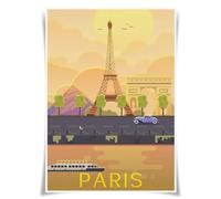 Lrajan&Daucus World Travel Posters Collection - 120 Famous Cities A3 Minimalist Wall Art Prints, Global Landmarks Home Decor (France Paris)