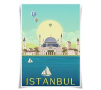Lrajan&Daucus World Travel Posters Collection - 120 Famous Cities A3 Minimalist Wall Art Prints, Global Landmarks Home Decor (Turkey Istanbul)