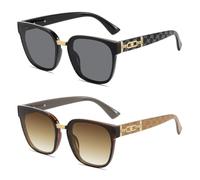 LRANOLWXV Oversized Square Sunglasses Womens Men UV400 Protection Large Frame Gradient Lenses Gold Metal Decorated Thick Temples Luuxury Sunnies Outdoor Street Party Vacation Travel Sea Sand