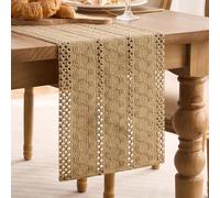 LRartdeco Boho Table Runner Brown Modern Macrame Bohemian Table Runners Rustic Farmhouse Decoration Birthday Decorations For Dining Kitchen Holiday Party Wedding 30 x 180 cm
