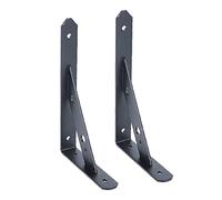 LRBBH 2Pcs Shelf Brackets Floating Shelving Support Tripod Triangle 90 Degree Angle Wall Mounted Shelf Supporter Bracket Frame for Bookshelves Display Racks Sturdy/Black / 12