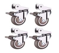 LRBBHJL Caster, Mute with Brake Lock Swivel Castor Wheels,1.5 Inches / 2 Inches Flip Wheel,Children's Bed Cabinet Heavy Duty Furniture Casters Can Rotate 360 ??Degrees, 4 Pieces/Brown