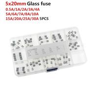 LREDONM 5pcs Glass Fuses 5x20mm 6x30mm Fuse vh3.96 xh2.54 capacitor potentiometer Glass 3006P 3296W 3362P ceramic Tube(5x20 Glass)