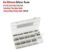 LREDONM 5pcs Glass Fuses 5x20mm 6x30mm Fuse vh3.96 xh2.54 capacitor potentiometer Glass 3006P 3296W 3362P ceramic Tube(6x30 Glass)