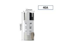LREDONM RO17 22 * 58MM Fuse And Base NRT28-125 1P 2P 80A 100A 125A Rail Type Ceramic Fuse RT29 RT29-125(RT29-125 40A,1pc)