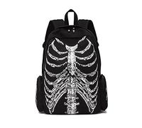 LREUIP Goth Backpack Grunge Backpack Y2k Fashion Skull Backpack Hooded Backpack Gothic Black Shoulder Bag Goth Messenger Bag, Backpack Skeleton