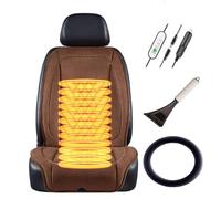 LRF-yxkj Warm Driver Seat Cushion Comes with snow shovel and steering wheel cover It Is the Warmest Gift for Drivers in Winter,Brown-singleseat+steeringwheelcover