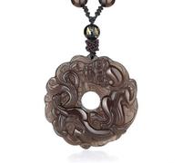 LRFNKCT Necklaces, Men's Necklaces， Necklaces, Black Obsidian Necklace,Natural Pendant Men PiXiu Lucky Gift