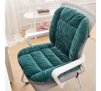 LRFOZ Office Chair Cushion with Ties,Soft Plush Dorm Chair Cushion Desk Chair Cushion,One-Piece Office Chair Back Cushion for Sit for Long Periods of Time Office Car Home, dark green a