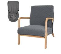 LRFOZ Stretch Armchair Covers，Mid-Century Modern Chair Cover Single Sofa Cover Reading Armrest Chair Cover with Zipper Hotel Cafe Decor, Ash