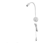 LRFVADW Bathroom Wall Light Plug Wired Flexible 3 Watts 3W Gooseneck Led Wall Light Sconce Lamp Lighting for Bedroom Reading Bathroom with, Black White(White)