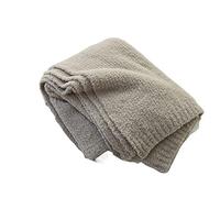 LRFVADW Blanket Chic Cozy Knitted Blanket Concise Pure Color Gray Fluffy Downy Sofa Bed Soft