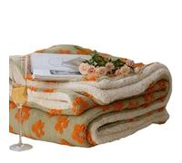 LRFVADW Blanket Throw Blanket Simple Floral Winter Lamb Wool Coral Fleece Blankets Sofa Bed Office Nap Cover(150x200cm)