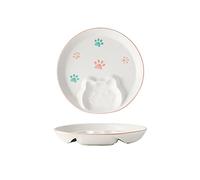 LRFVADW Dinner Plates Home Creative Ceramic Dinner Plate Cute Cat Food Supplement with Dipping Dish Dumpling Breakfast Restaurant Utensils(C)
