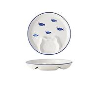 LRFVADW Dinner Plates Home Creative Ceramic Dinner Plate Cute Cat Food Supplement with Dipping Dish Dumpling Breakfast Restaurant Utensils(A)