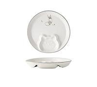 LRFVADW Dinner Plates Home Creative Ceramic Dinner Plate Cute Cat Food Supplement with Dipping Dish Dumpling Breakfast Restaurant Utensils(B)
