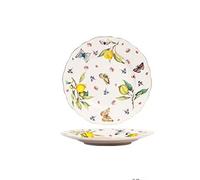 LRFVADW Dinner Plates Lemon Ceramic Dinner Plate Irregular Salad Tableware Set Bone China