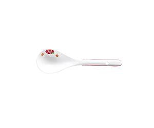 LRFVADW Dinner Spoons Ceramic Soup Spoon with Long Handle Large for Home,Hand Drawn Strawberry,Heat Resistant,Size:23 * 6.8cm