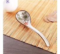 LRFVADW Dinner Spoons Ceramic Spoon Rice Dessert Ice Cream Kitchen Tableware Stir Ladle Spoon， Soup(Pink)