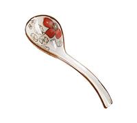 LRFVADW Dinner Spoons Ceramic Spoon Rice Dessert Ice Cream Kitchen Tableware Stir Ladle Spoon， Soup(Red)