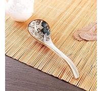 LRFVADW Dinner Spoons Ceramic Spoon Rice Dessert Ice Cream Kitchen Tableware Stir Ladle Spoon， Soup(Schwarz)
