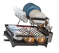 LRFVADW Dish Rack Dish Drying Rack Multifunctional 2 Tier And Drainage Tray Strainer With Drainboard Cup Holder And Utensil