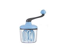 LRFVADW Egg Whisk Plastic Hand Crank Push Whisk Blender for Home with Smooth Handle,Non-slip Pad On The Bottom(Blue)