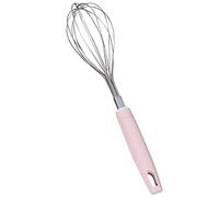 LRFVADW Egg Whisk Stainless Steel Egg Stirring Balloon Whisk Manual Beater Mixer Blue Pink Color Kitchen Baking Utensil Cream Butter(Pink)