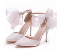 LRFVADW High Heels Heels Women's Sandals Party Dress Shoes Luxury White High Wedding Summer Fashion(6.5 UK)