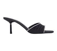 LRFVADW High Heels Square Toe Exposed Heel Chain Black High Heels Open After The Hollow Stiletto Sandals(2.5 UK)