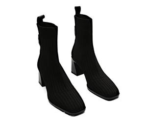 LRFVADW High Heels Women High Heels Short Boots Autumn Leather Ankle Bottes Woman Pumps Stable Thick(4.5 UK) Schwarz