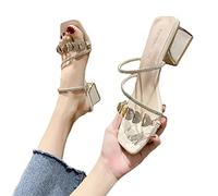 LRFVADW High Heels Women Shoes Summer Classic Pumps High Heel Sandals for Rivet Heels Thin Luxury Patent Leather Pointed Toe(7(38)) Beige