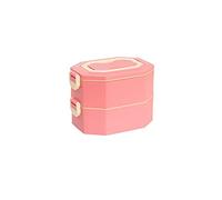 LRFVADW Lunch Box Stainless Steel Healthy Lunch Box-Double-Layer Insulated Bento Multifunctional Box for Adults with Compartments, There are Two Colors(Pink)