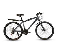 LRFVADW Mens Bikes 24/26-Inch Mountain Bicycle Speed Change Double Disc Brake Spoked wheel Student Adult Shock Absorption Cross-Country Bike(Ultimate black,27speed)