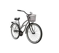 LRFVADW Mens Bikes Single Speed Bicycles for Adults 26 Inch Leisure Beach Cycling with Basket and Cargo Rack Unisex Retro Steel Bikes(Gray)