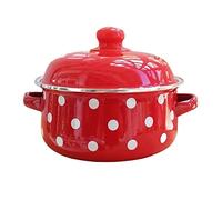 LRFVADW Stock Pot Enamel Milk Pot Thickened Stew Flat-Bottomed Small Hot Soup