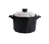 LRFVADW Stock Pot Open Fire Ceramic Casserole 4.8/6.8L Large Capacity Stew Soup Pot Heat Resistant Hotpot Household Kitchen Cooking Pots(4.8L)