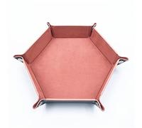 LRFVADW Tray Leather velvet folding hexagonal dice tray foldable rolling board game storage box household sundries(Pink)