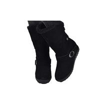 LRFVADW Womens Boots Snow boots, long snow, warm, plush, inner velvet, winter lapel, thick buckle(Schwarz,5.5 UK)