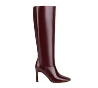 LRFVADW Womens Boots Thick High Heel Women Knee Boots PU Leather Square Toe Ladies Autumn Winter Shoes Big(Red,5.5)