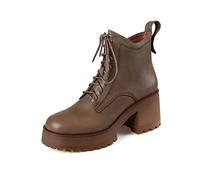 LRFVADW Womens Boots Women's Boots In Autumn And Winter, Shoes, Round Toe, Thick Heel, Modern, High Heels, Platform, Leather Retro(Beige,4.5 UK)