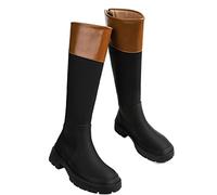 LRFVADW Womens Boots Women's knee high boots Waterproof rubber rain(Brown,9)
