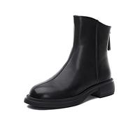 LRFVADW Womens Boots Women's leather boots, retro style, back zipper, autumn(Schwarz,7.5 UK)