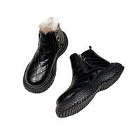 LRFVADW Womens Boots Women's Snow Boots, Low-heeled, Winter, Luxury Designer Round Toe Shoes(Schwarz,7.5 UK)