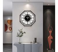 Lrfzhicg Modern Wall Clock for Living Room Decor Black Office Large Big Silent Frameless Decorative Bedroom Wall Watch for Kitchen Non Ticking Metal Indoor Wall Clock 14 Inch