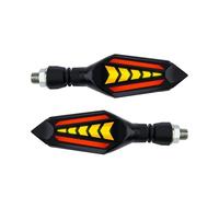 LRFZSYCH Turning Indicators 2PCS Motorcycle Left And Right Turn Signal Light Flowing Flash Arrow Design Indicator Lights Daytime Running 12V 10mm(Red)