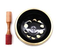 Lrg Moon Phase Singing Bowl Set- Black 14cm